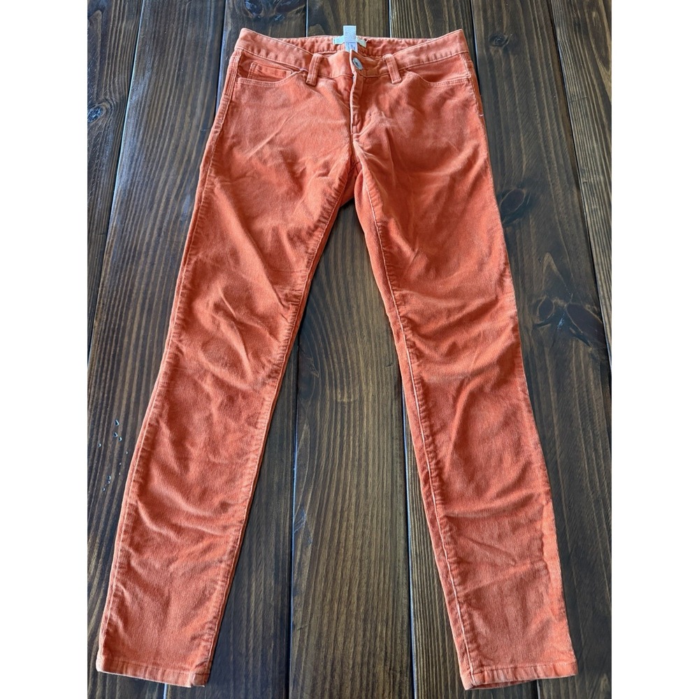 Banana Republic Pants 26 Orange Corduroy Skinny Crop Ankle Low Rise Women orange